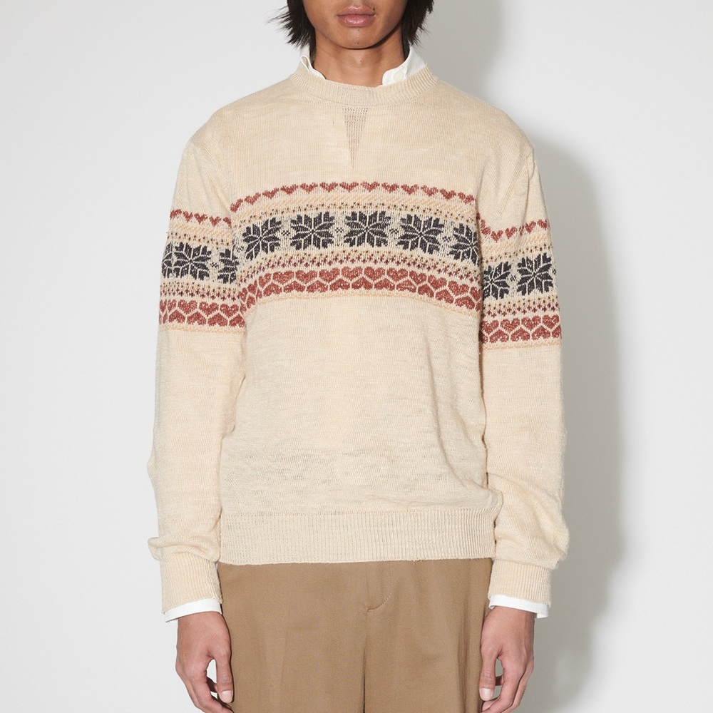 Our Legacy BASE ROUNDNECK Snow Fairisle Hemp - Picture 6 of 9